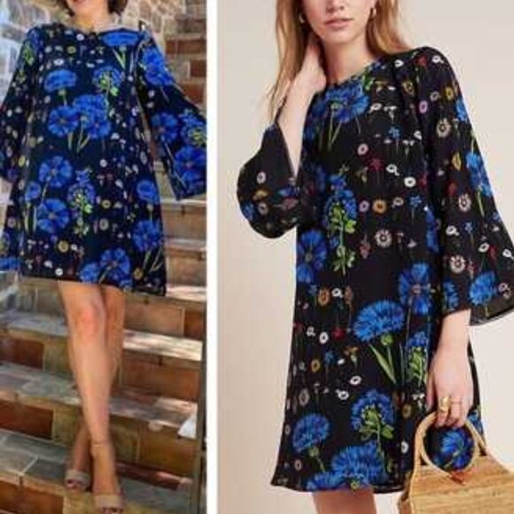 NWT Anthropologie Maeve Lucinda Silk Tunic Dress - Size Medium - Picture 7 of 8